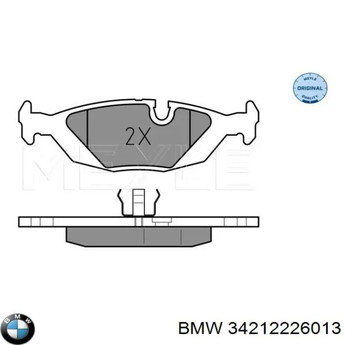 34212226013 BMW колодки тормозные задние дисковые
