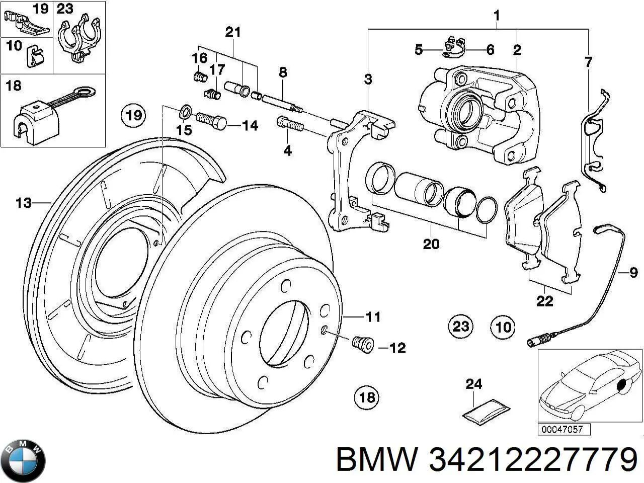 Защита тормозного диска переднего левого BMW 34212227779