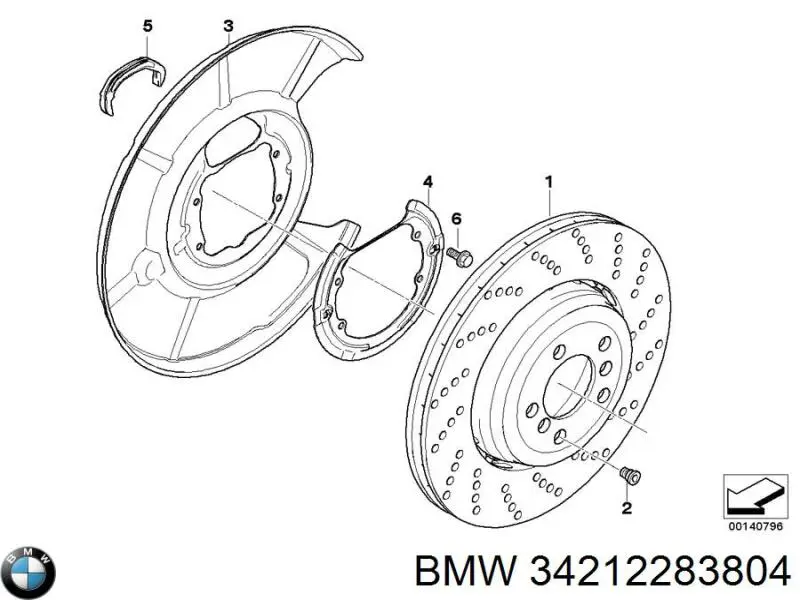 Задний тормозной диск BMW 34212283804 цена, от 293.49 USD