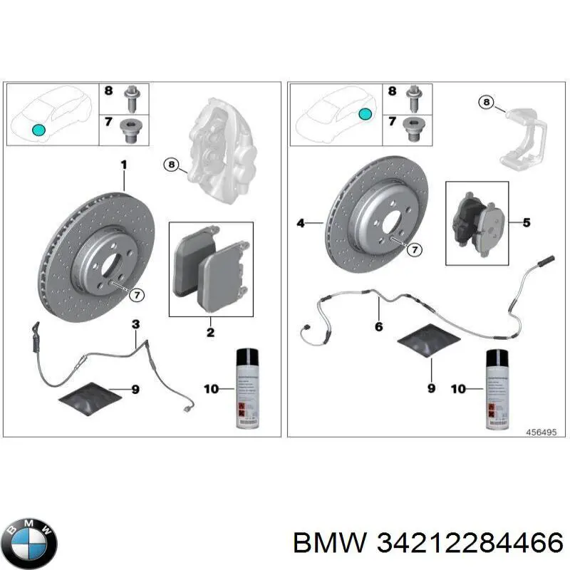 34212284466 BMW колодки тормозные задние дисковые
