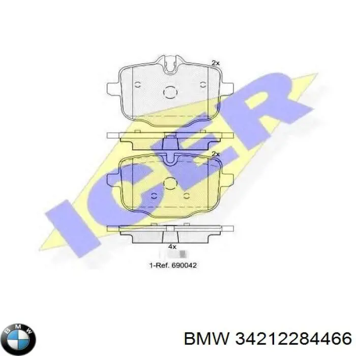 34212284466 BMW Колодки тормозные дисковые комплект