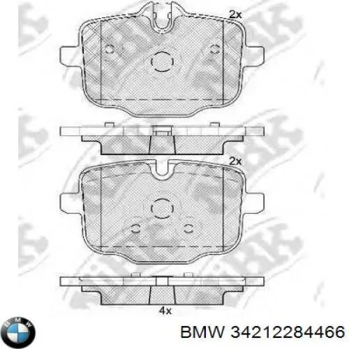 Колодки дисковые  BMW 34212284466 цена, от 75.54 USD