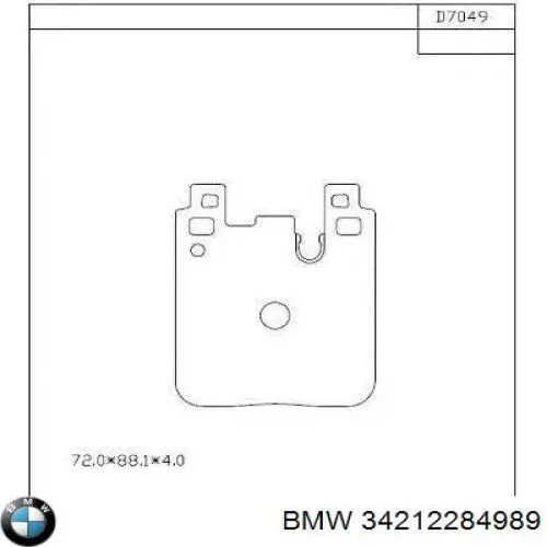 Купить 34212284989 BMW Колодки тормозные задние, дисковые