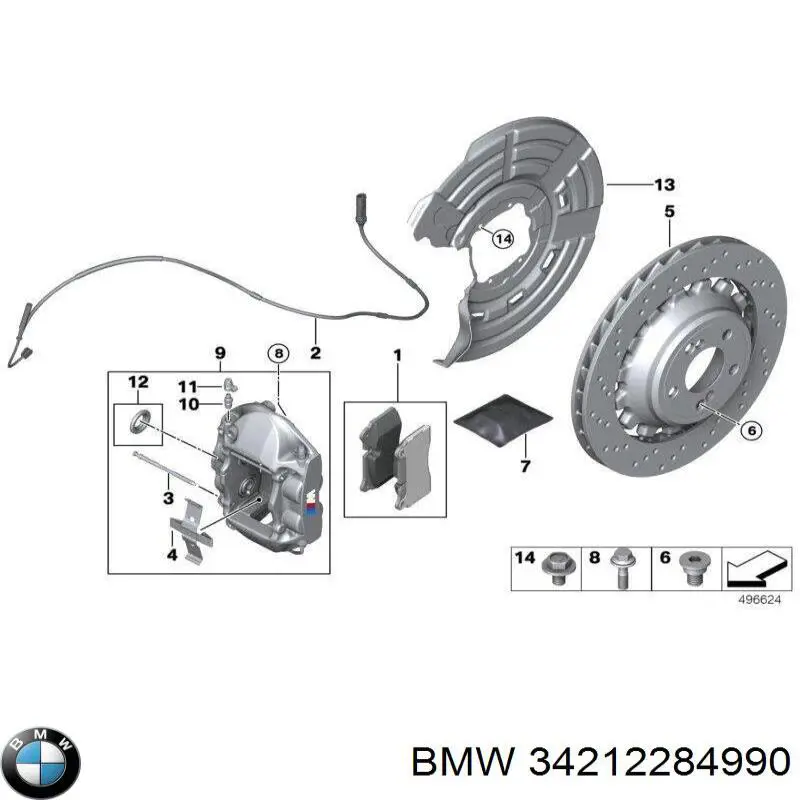Колодки тормозные задние дисковые BMW 34212284990