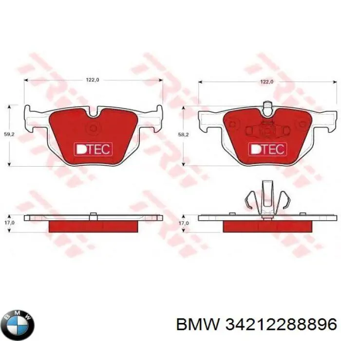 Колодки BMW 34212288896 цена, от 17.89 USD
