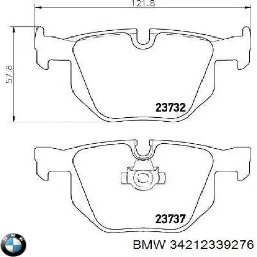 Задние тормозные колодки 34212339276 BMW