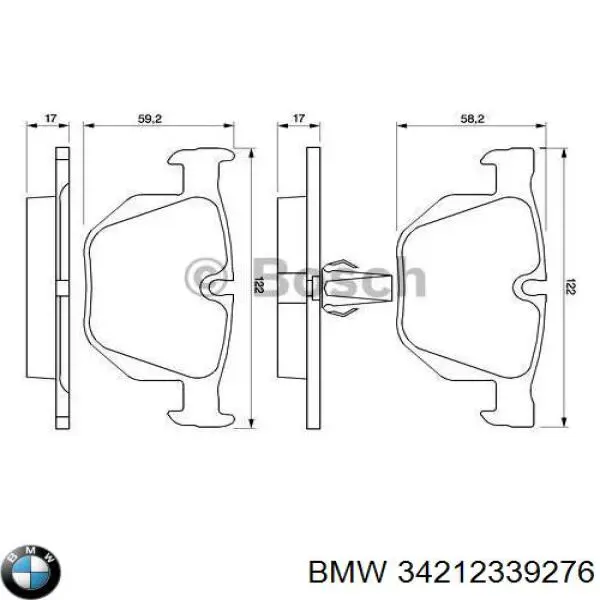 Колодки дисковые  BMW 34212339276 цена, от 34.89 USD