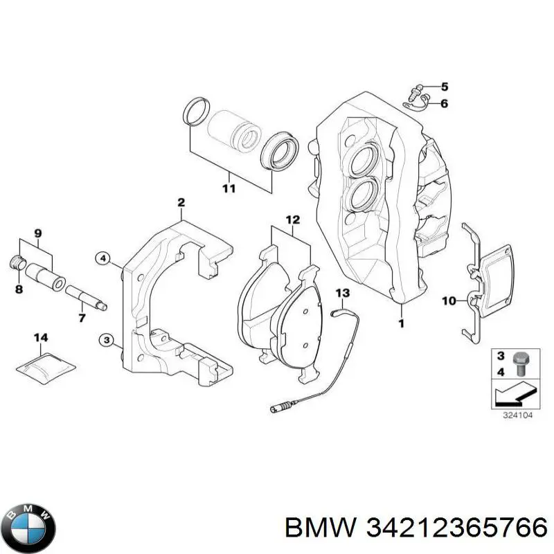 Колодки дисковые  BMW 34212365766 цена, от 54.20 USD