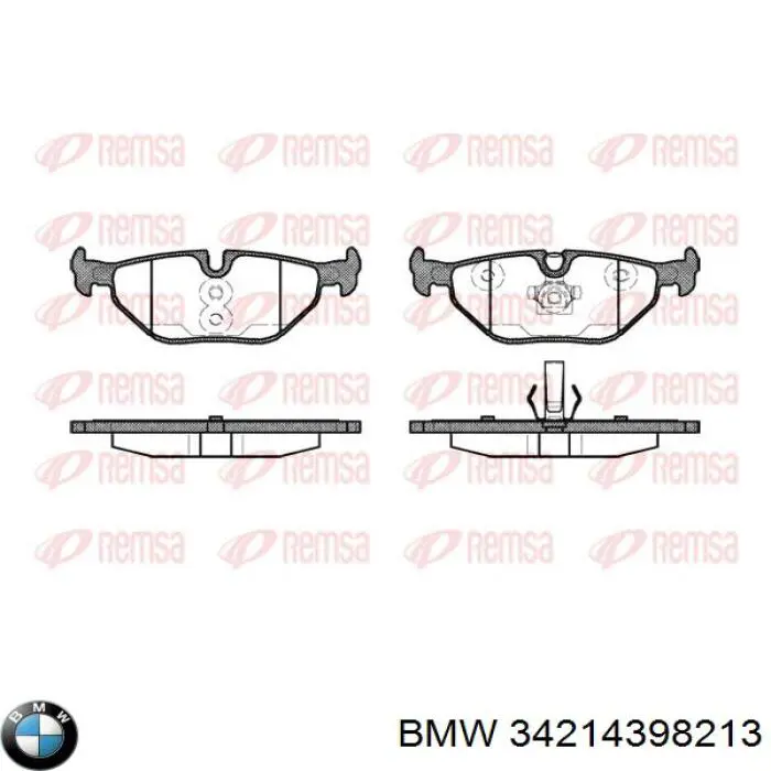 Задние дисковые колодки BMW 34214398213
