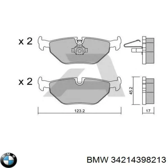 Колодки дисковые  BMW 34214398213 цена, от 22.20 USD