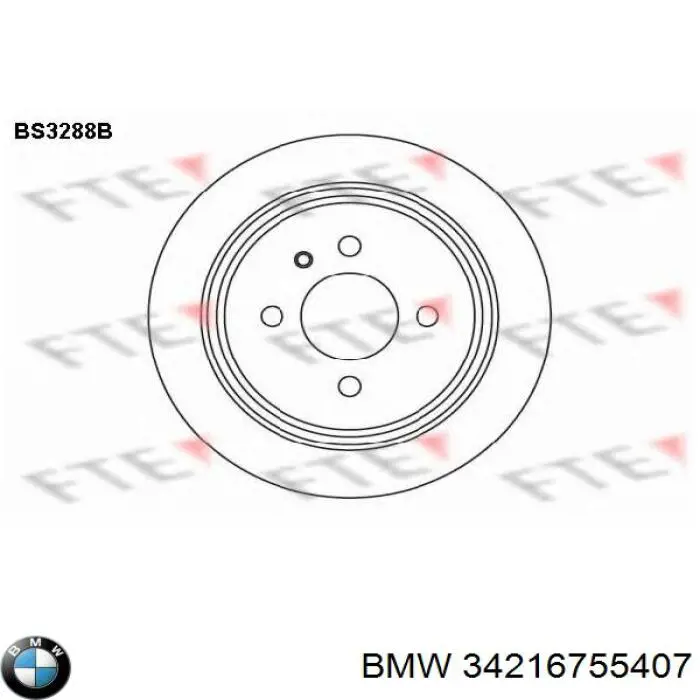 Купить 34216755407 BMW Диск тормозной задний