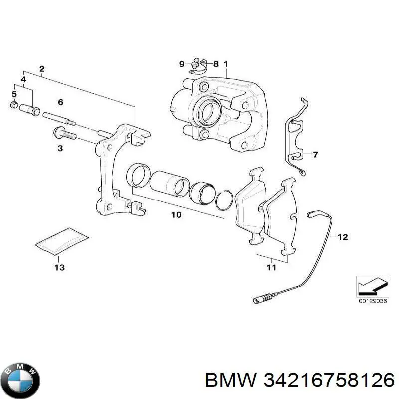 Скоба тормозного суппорта заднего BMW 34216758126 цена, от 182.34 USD