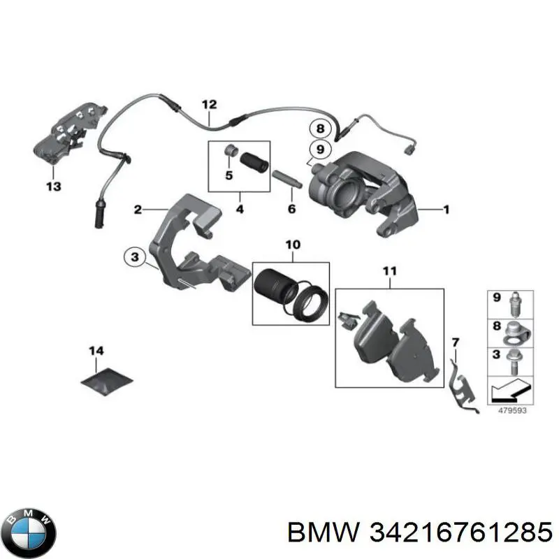 Колодки гальмові задні, дискові 34216761285 BMW