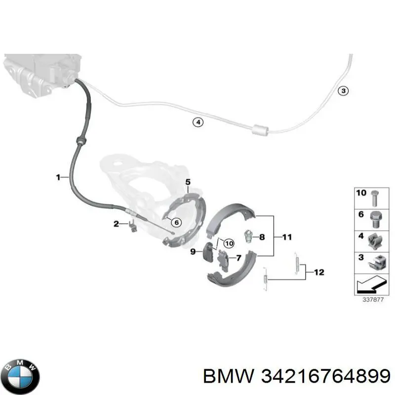 Купить 34216764899 BMW Защита тормозного диска заднего, левая