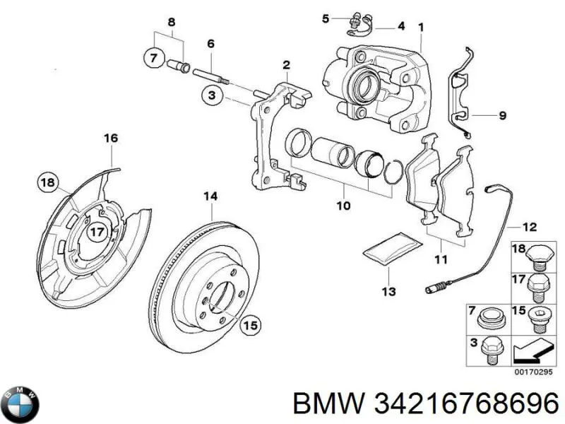 Скоба тормозного суппорта переднего 34216768696 BMW