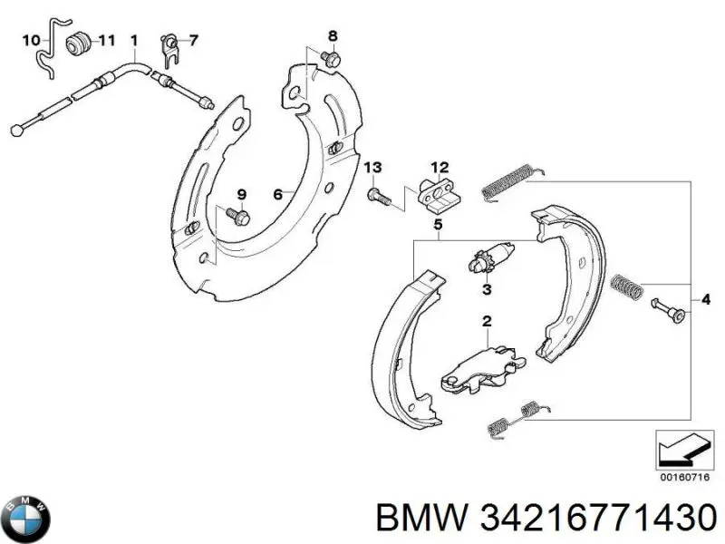 Купить 34216771430 BMW Защита тормозного диска, заднего