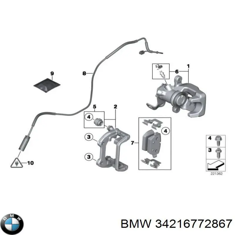 34216772867 BMW kit de reparação de suporte do freio dianteiro