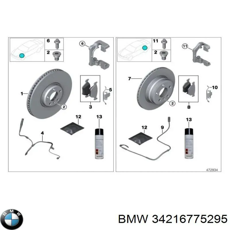 Тормозные диски 34216775295 BMW