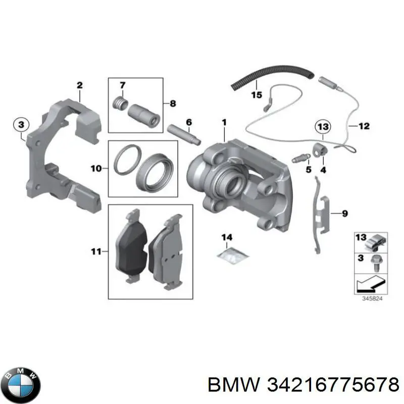 Колодки гальмові задні, дискові 34216775678 BMW