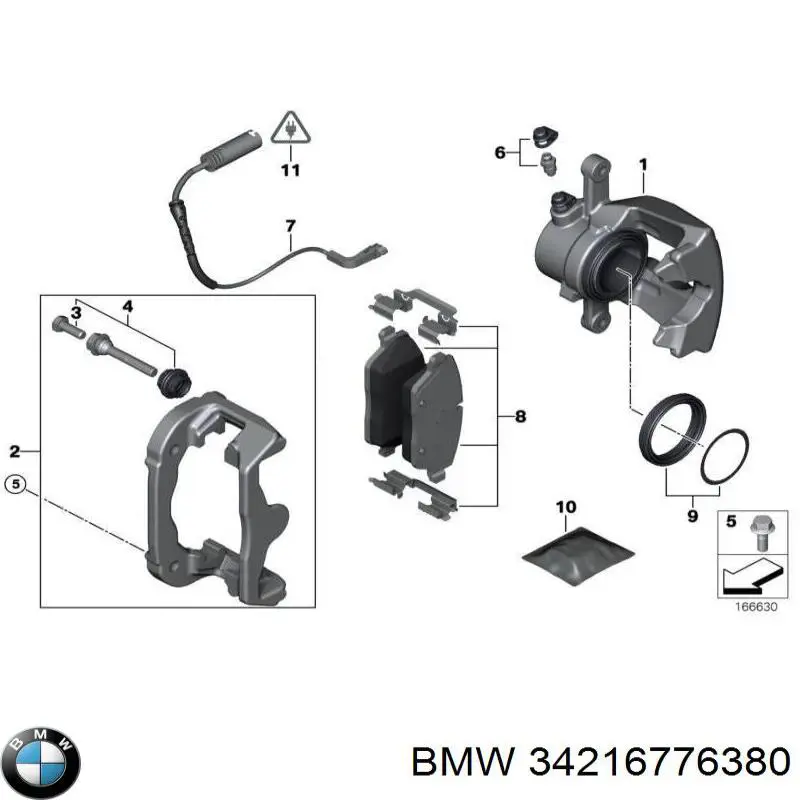 Скоба суппорта заднего  BMW 34216768194