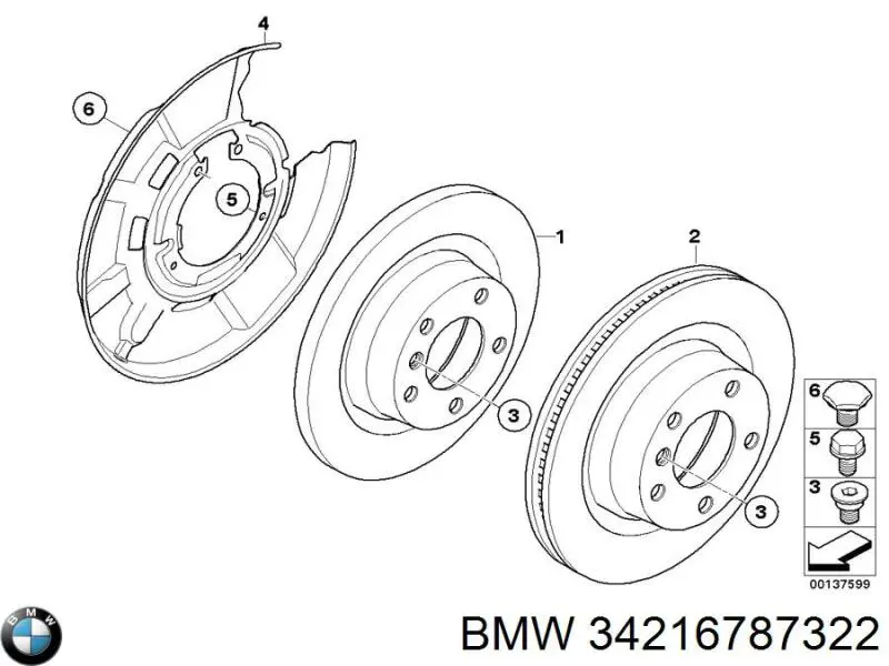 34216787322 BMW защита тормозного диска заднего правая