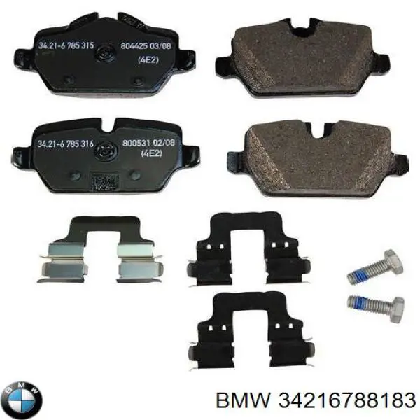 34216788183 BMW колодки тормозные задние дисковые