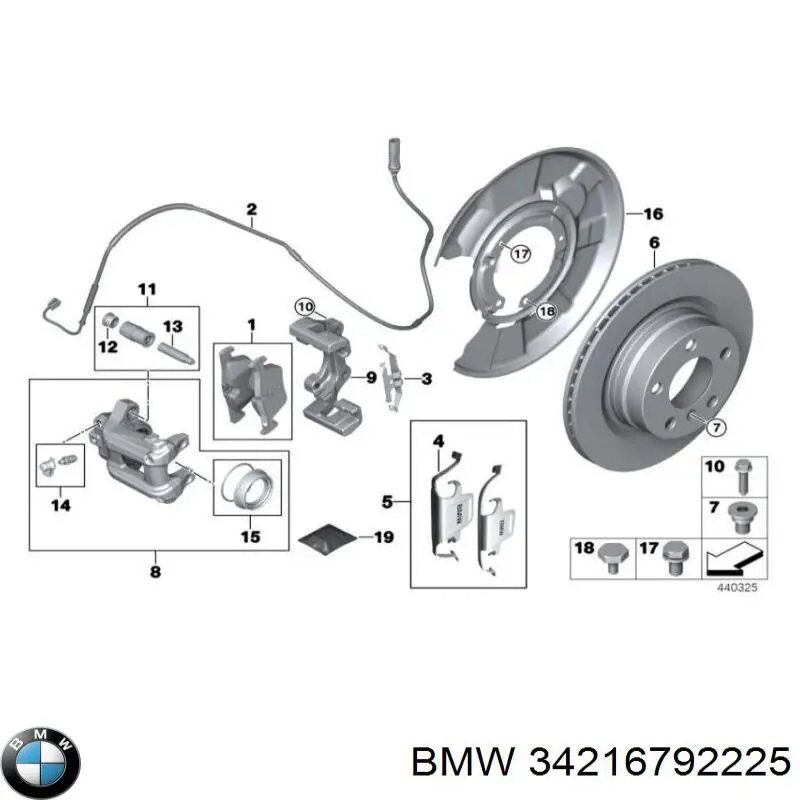 34216792225 BMW Дисковый тормоз