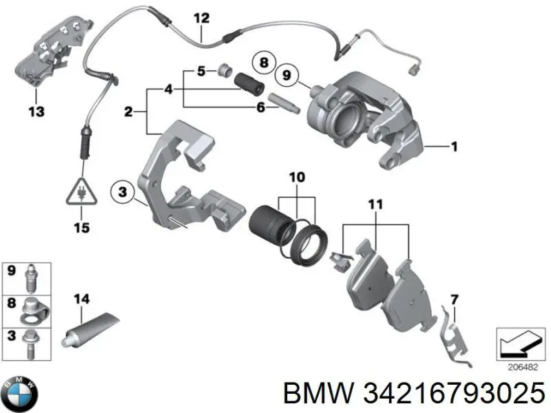 Pastillas de freno traseras 34216793025 BMW