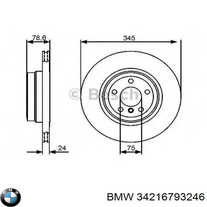 Тормозные диски 34216793246 BMW