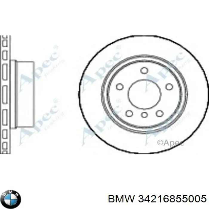 Купить 34216855005 BMW Диск тормозной задний
