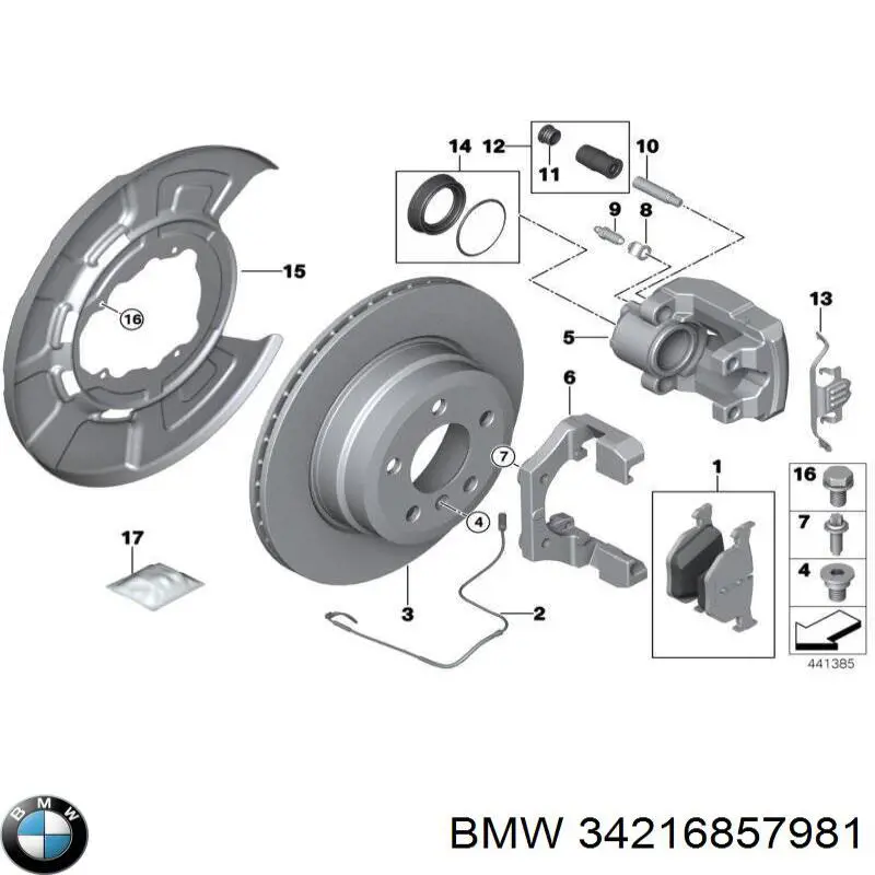 Защита тормозного диска заднего 34216857981 BMW