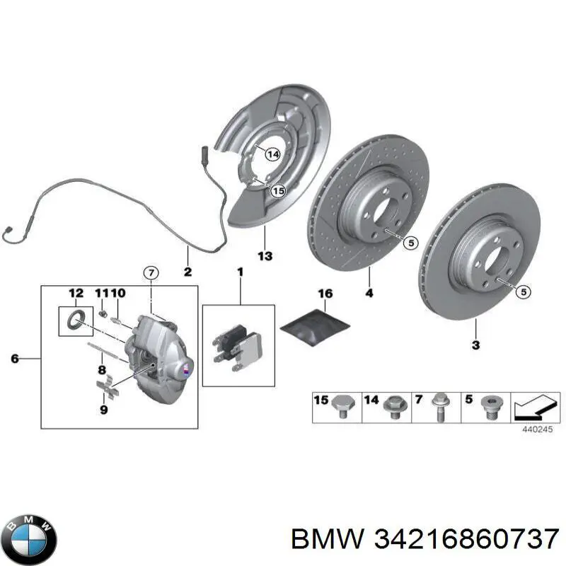 34216860737 BMW Тормозной суппорт задний левый