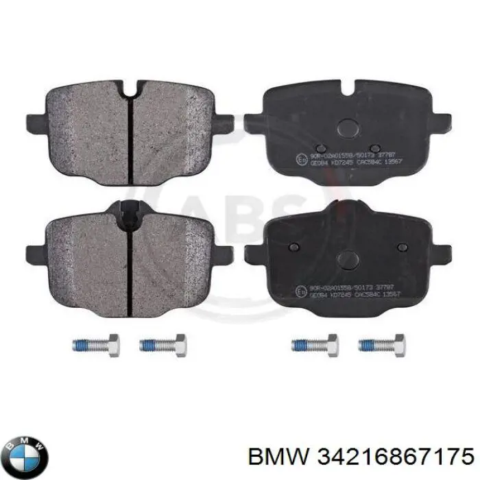 Sapatas do freio traseiras de disco BMW 34216867175