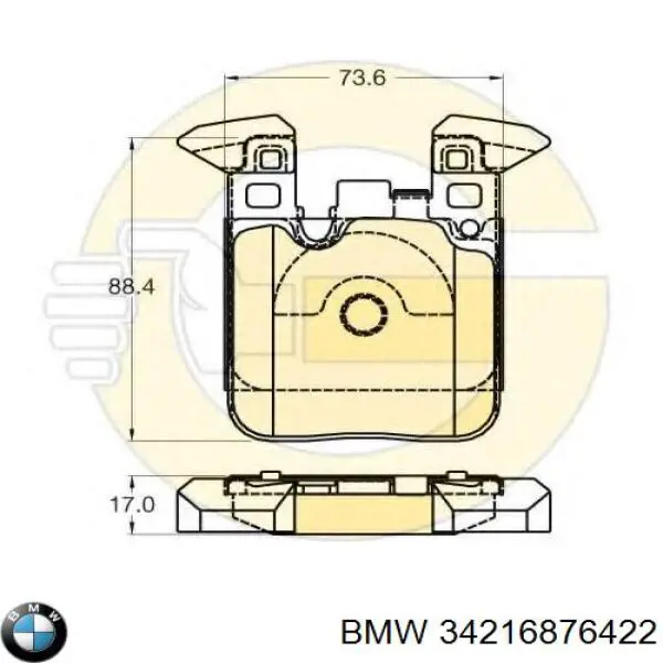 Задние тормозные колодки 34216876422 BMW