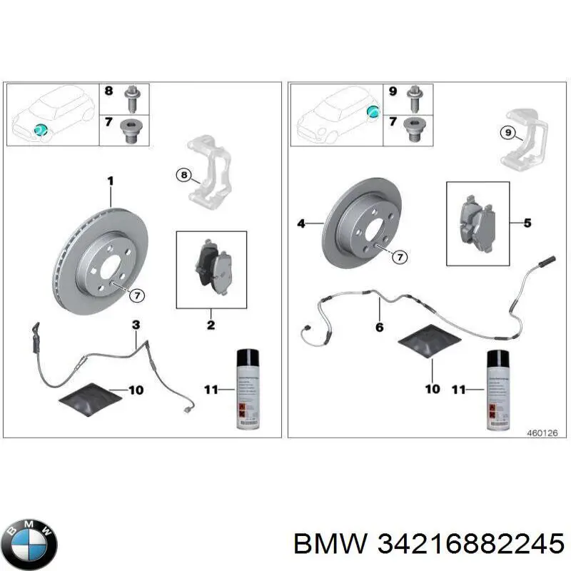 Диск гальмівний задній 34216882245 BMW