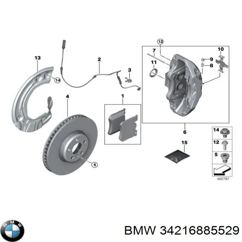 Compre 34216885529 BMW Sapatas do freio traseiras de disco