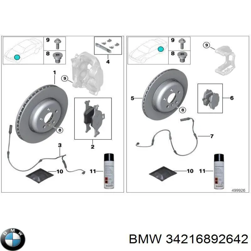 Купить 34216892642 BMW Колодки тормозные задние, дисковые