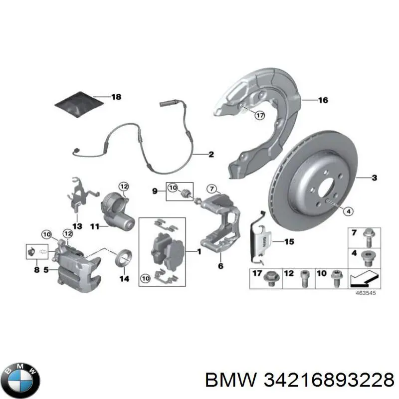 34216893228 BMW sapatas do freio traseiras de disco