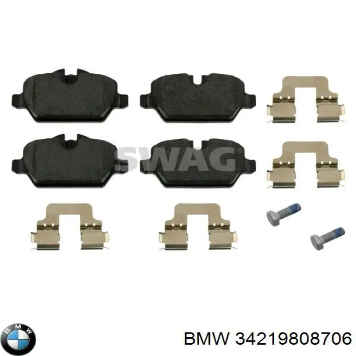 Купить 34219808706 BMW Колодки тормозные задние, дисковые