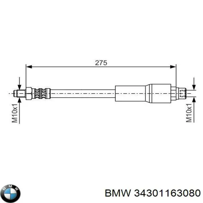 Купить 34301163080 BMW Задний тормозной шланг