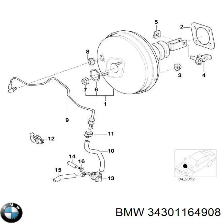 Бачок главного тормозного цилиндра (тормозной жидкости) 34301164908 BMW