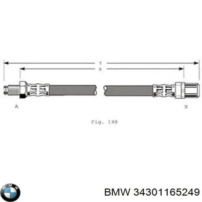 Шланг тормозной передний 34301165249 BMW