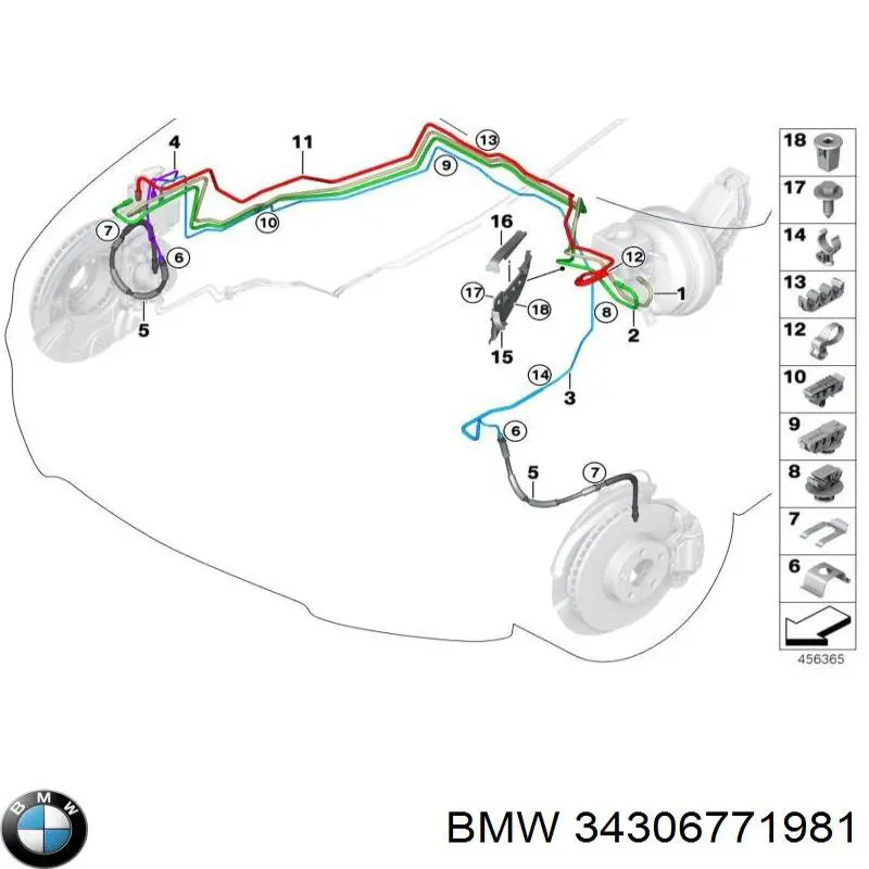 Скоба крепления тормозного шланга BMW 34306771981