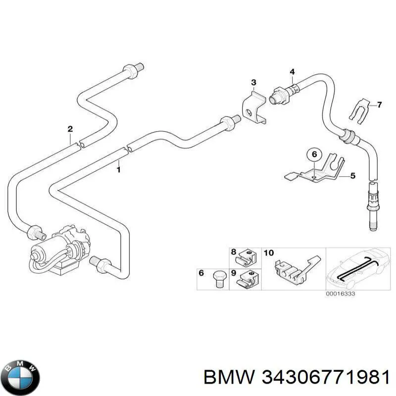 Купить 34306771981 BMW Скоба крепления тормозного шланга