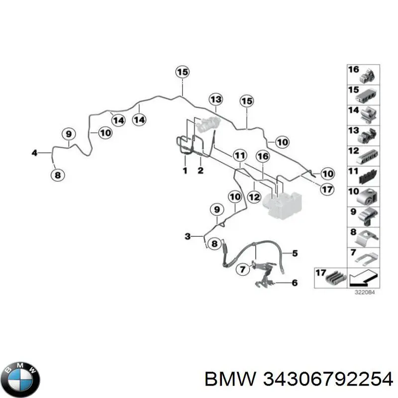 34306792254 BMW mangueira do freio dianteira