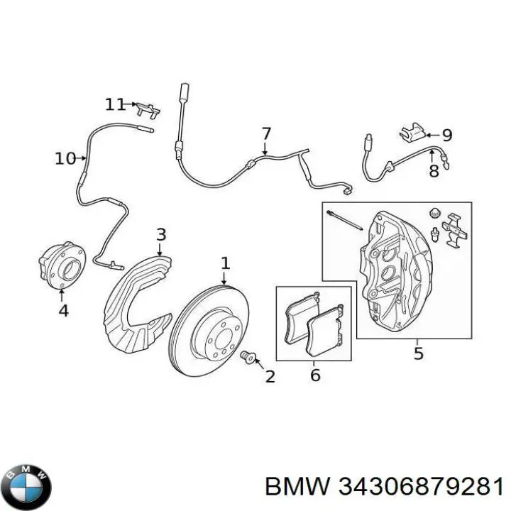 Шланг тормозной передний BMW 34306879281 цена, от 17.83 USD