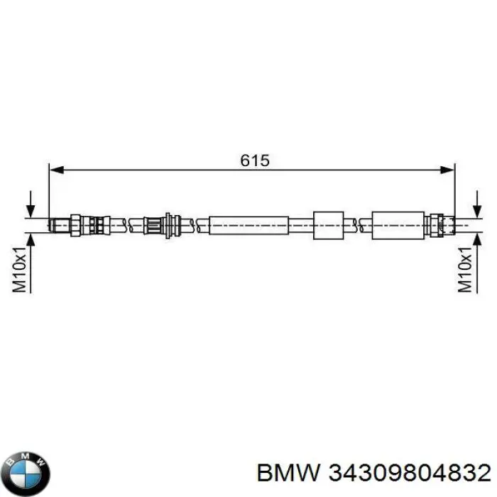 Задний тормозной шланг 34309804832 BMW