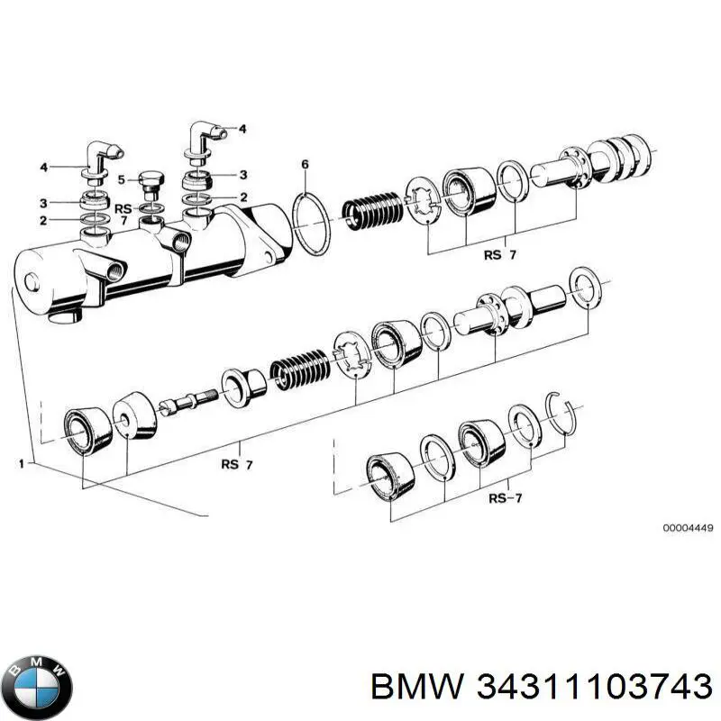Ремкомплект главного тормозного цилиндра BMW 34311103743 Ремкомплект главного тормозного цилиндра BMW 34311103743