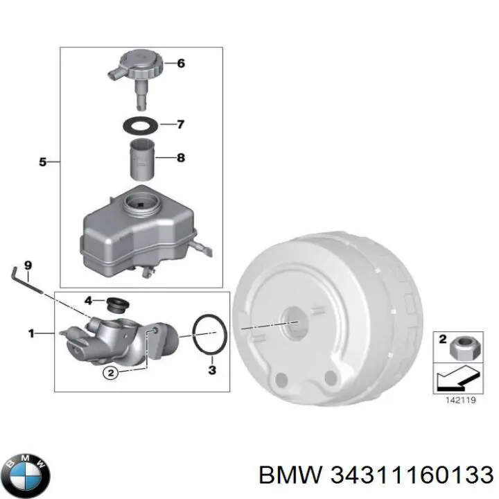 Ремкомплект главного тормозного цилиндра BMW 34311160133