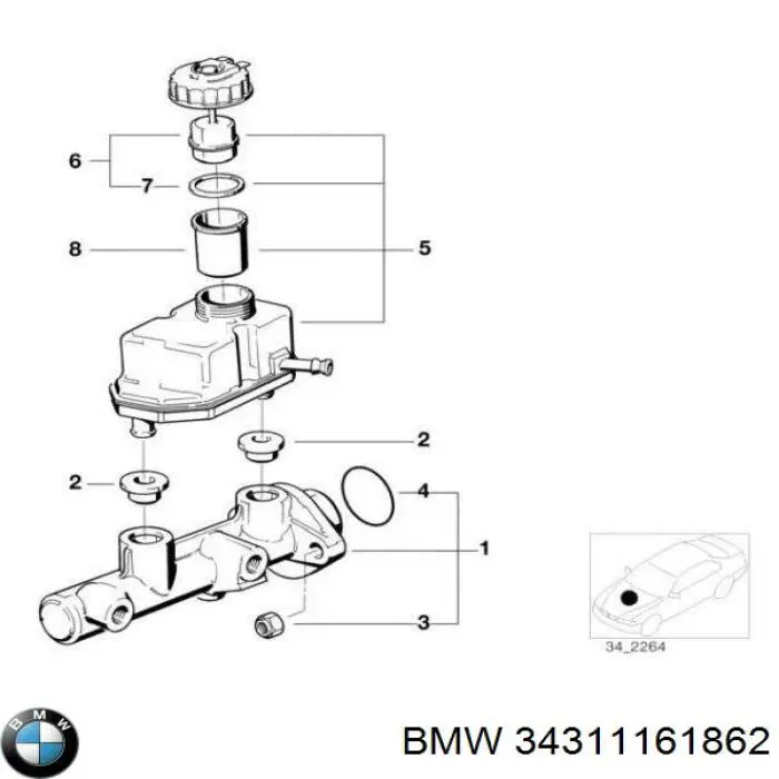 34331160491 BMW Цилиндр тормозной, главный
